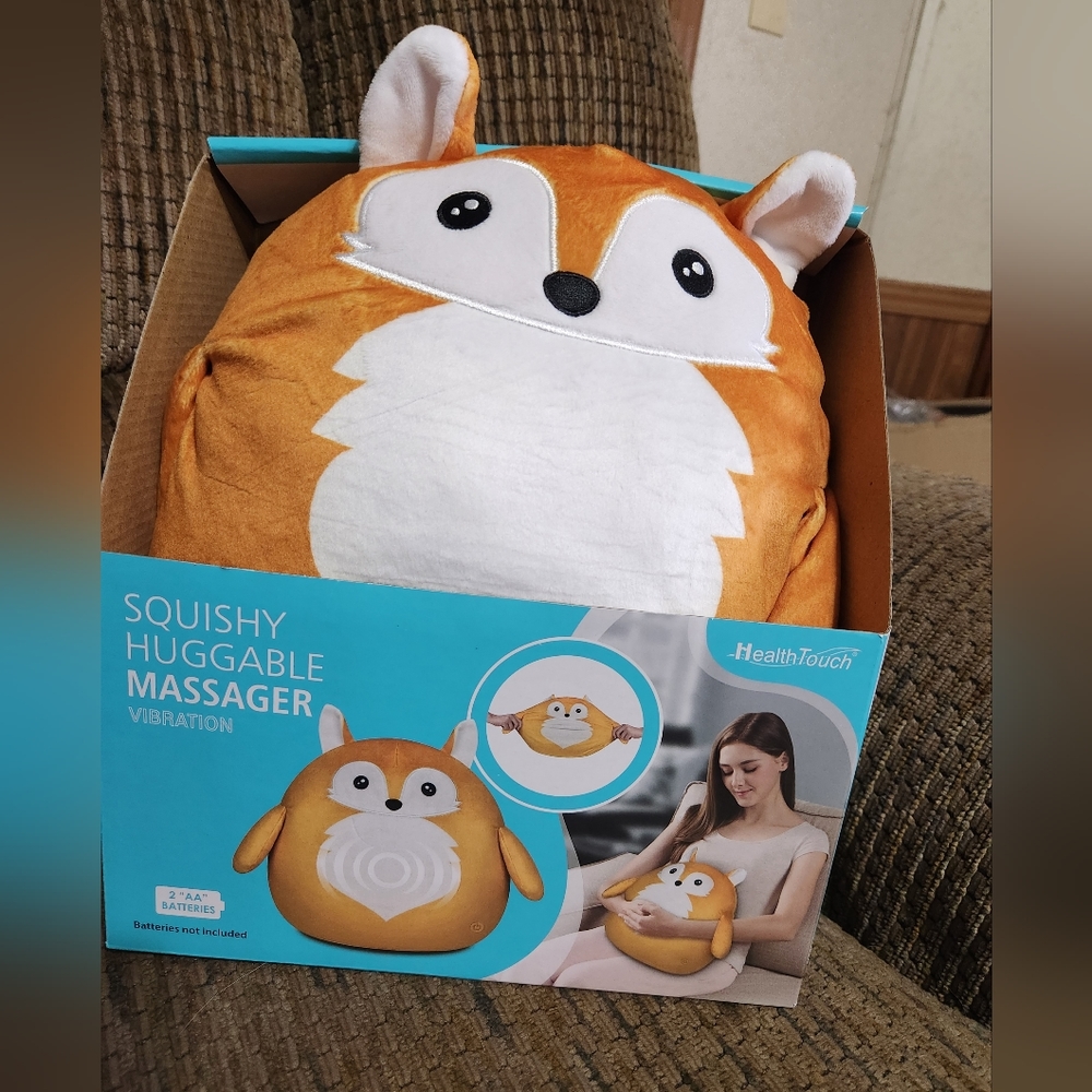 Squishy Huggable Plush Massager Squirrel Back And Neck Massage Health Touch